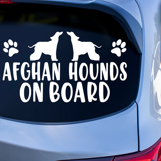Afghan Hounds On Board Sticker