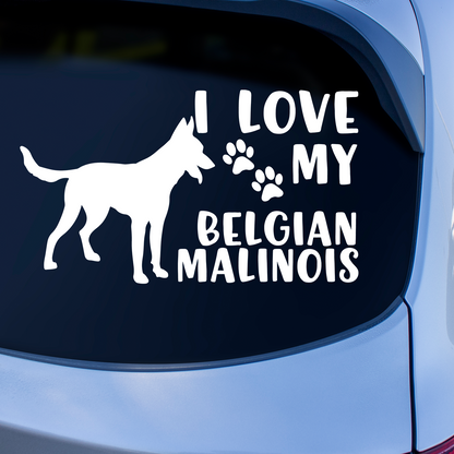 I Love My Belgian Malinois Sticker