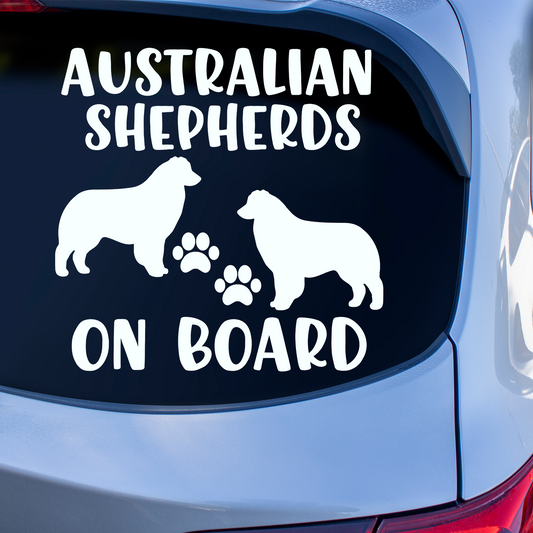 Australian Shepherds On Board Sticker