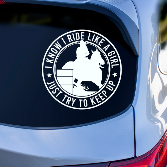 Barrel Racing Ride Like A Girl Sticker