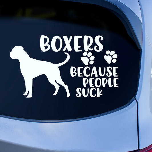 Boxers Because People Suck Sticker