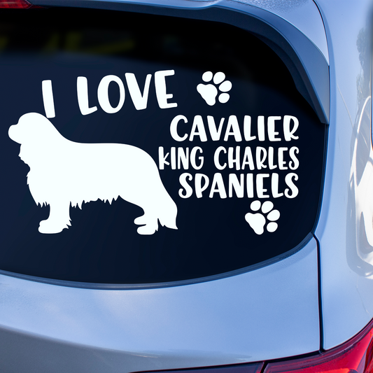 I Love Cavalier King Charles Spaniels Sticker