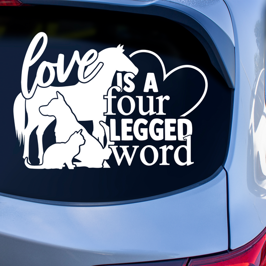 Love Is A Four Legged Word Sticker