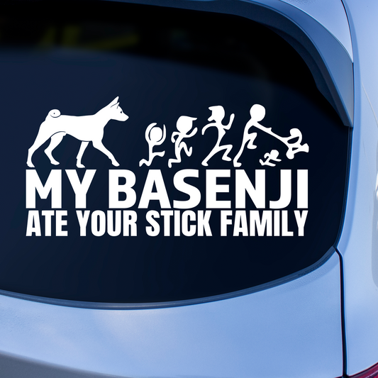 My Basenji Ate Your Stick Family Sticker
