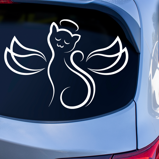 Cat With Wings Memorial Sticker
