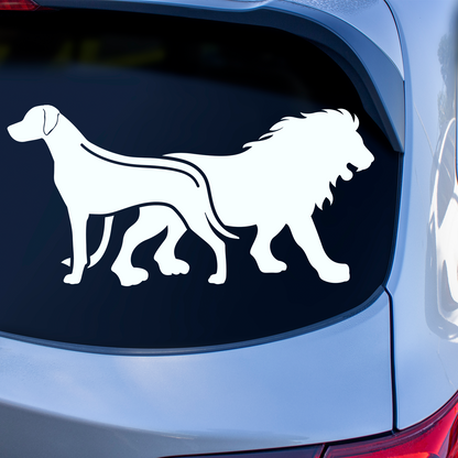 Rhodesian Ridgeback and Lion Sticker