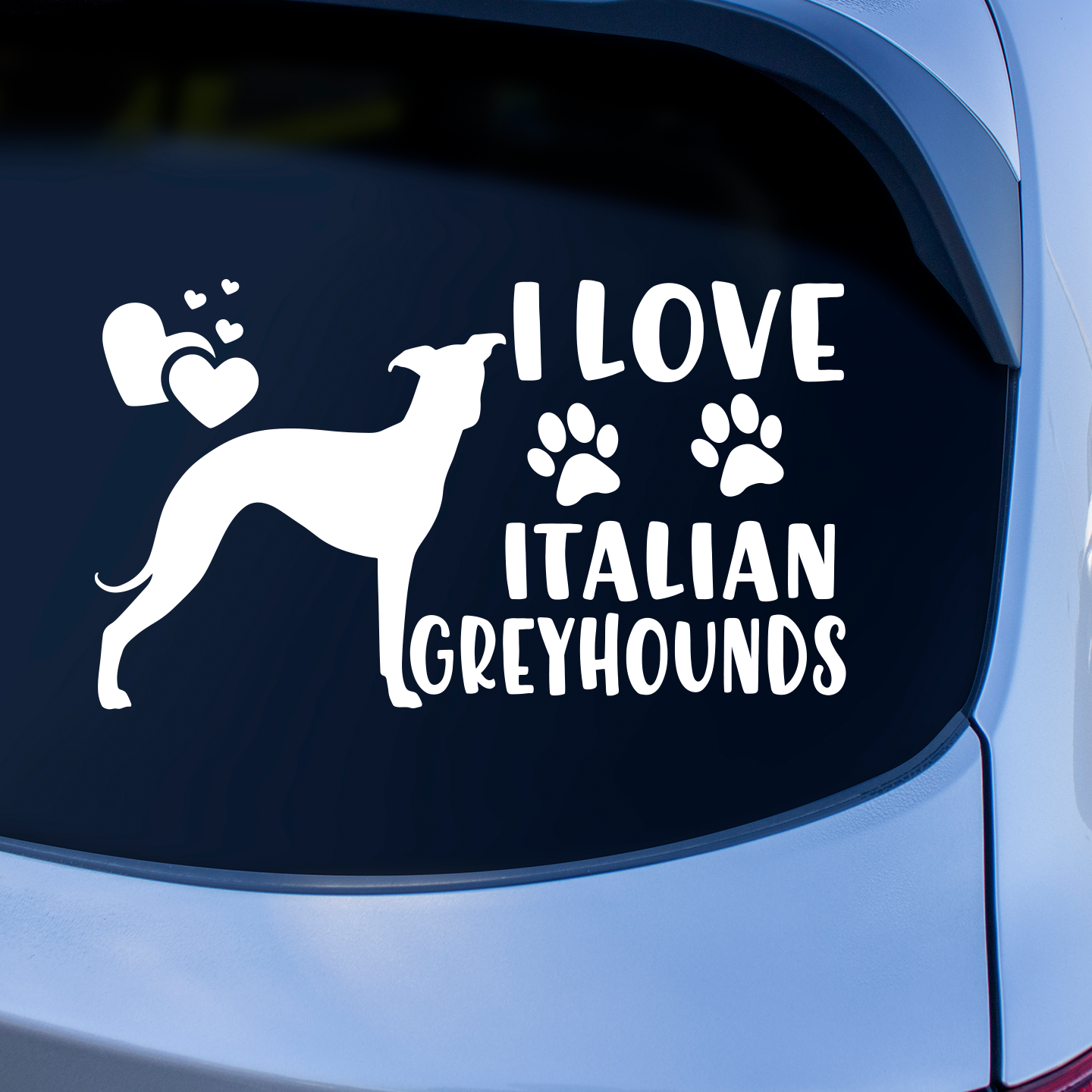 I Love Italian Greyhounds Sticker