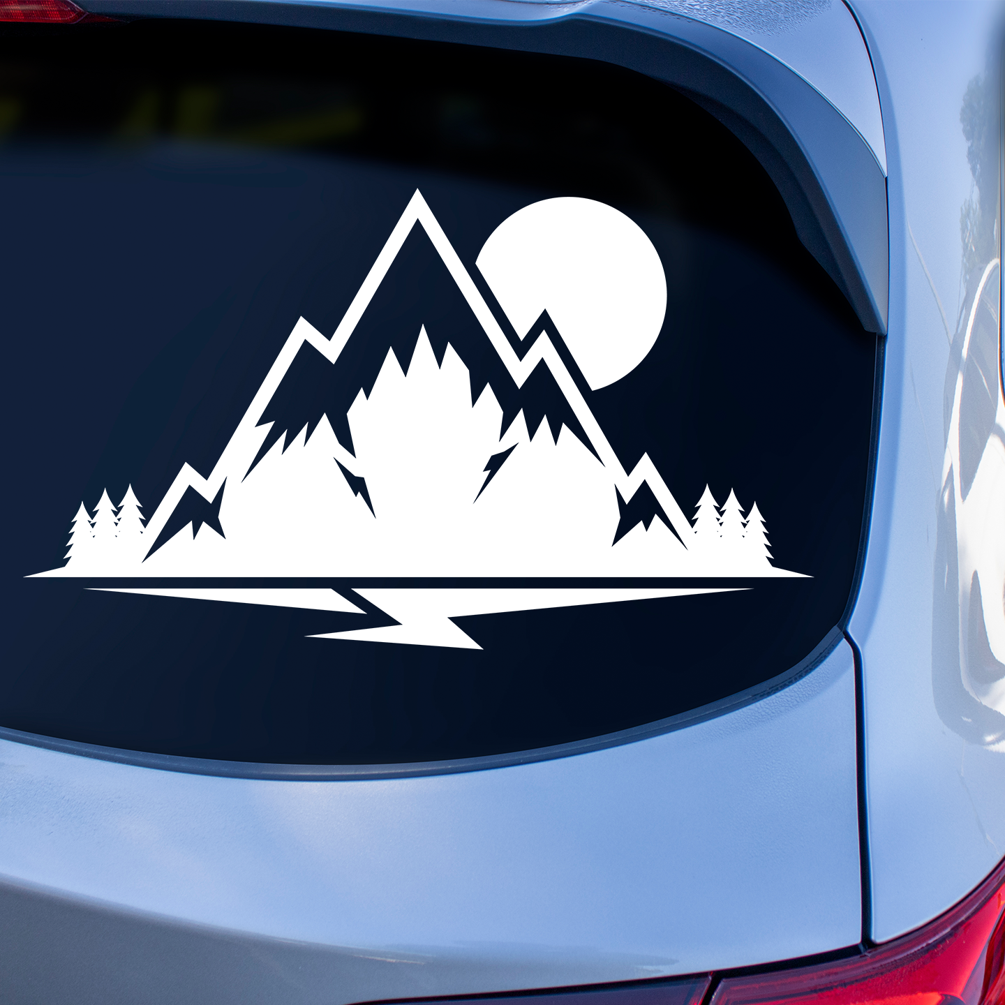 Mountain With Moon Decal