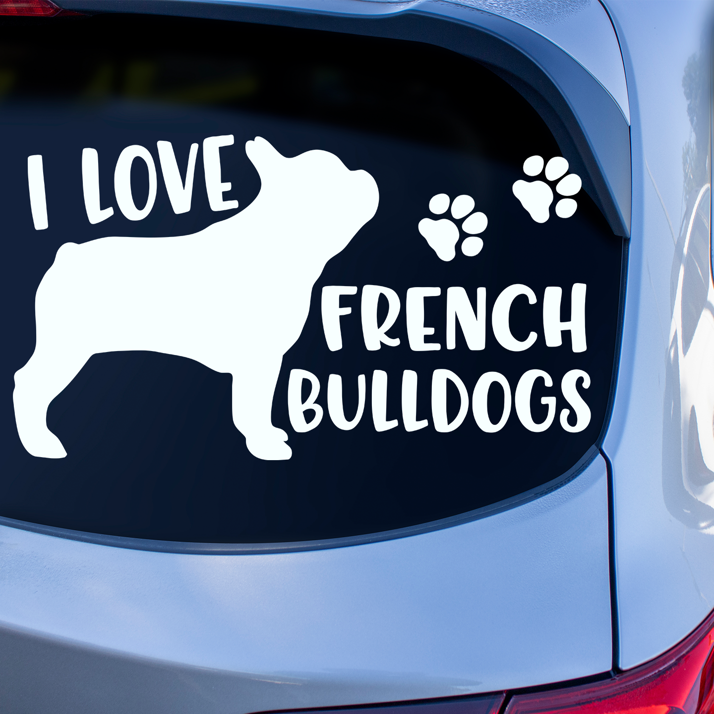 I Love French Bulldogs Sticker