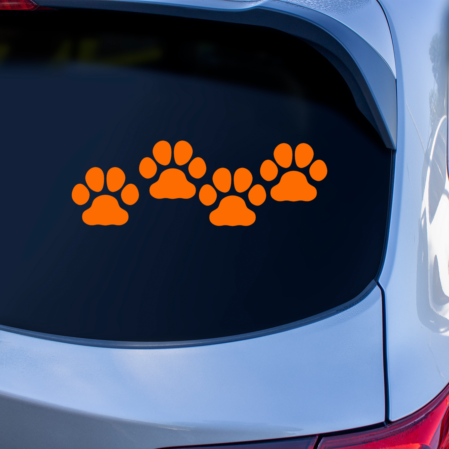 Orange Paw Print Stickers