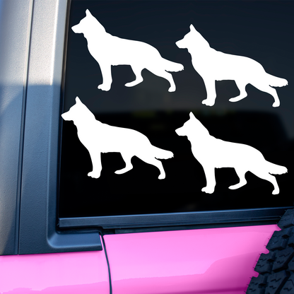 White Swiss Shepherd Silhouette Stickers