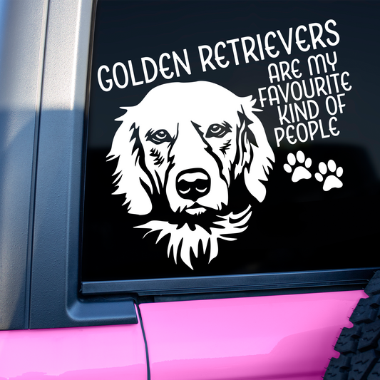 Golden Retrievers Are My Favourite Kind Of People Sticker