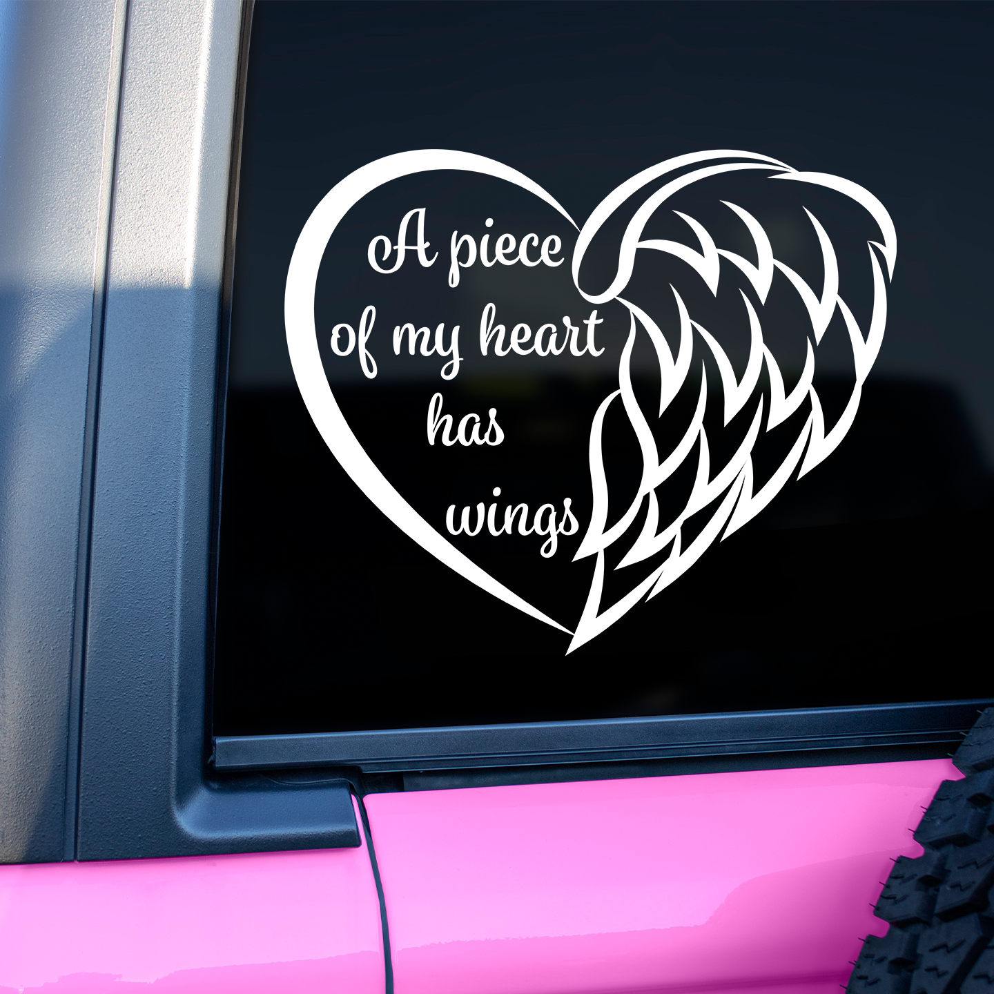 A Piece Of My Heart Has Wings Memorial Sticker