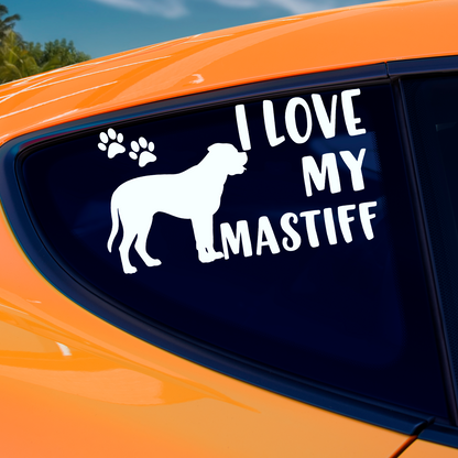 I Love My Mastiff Sticker