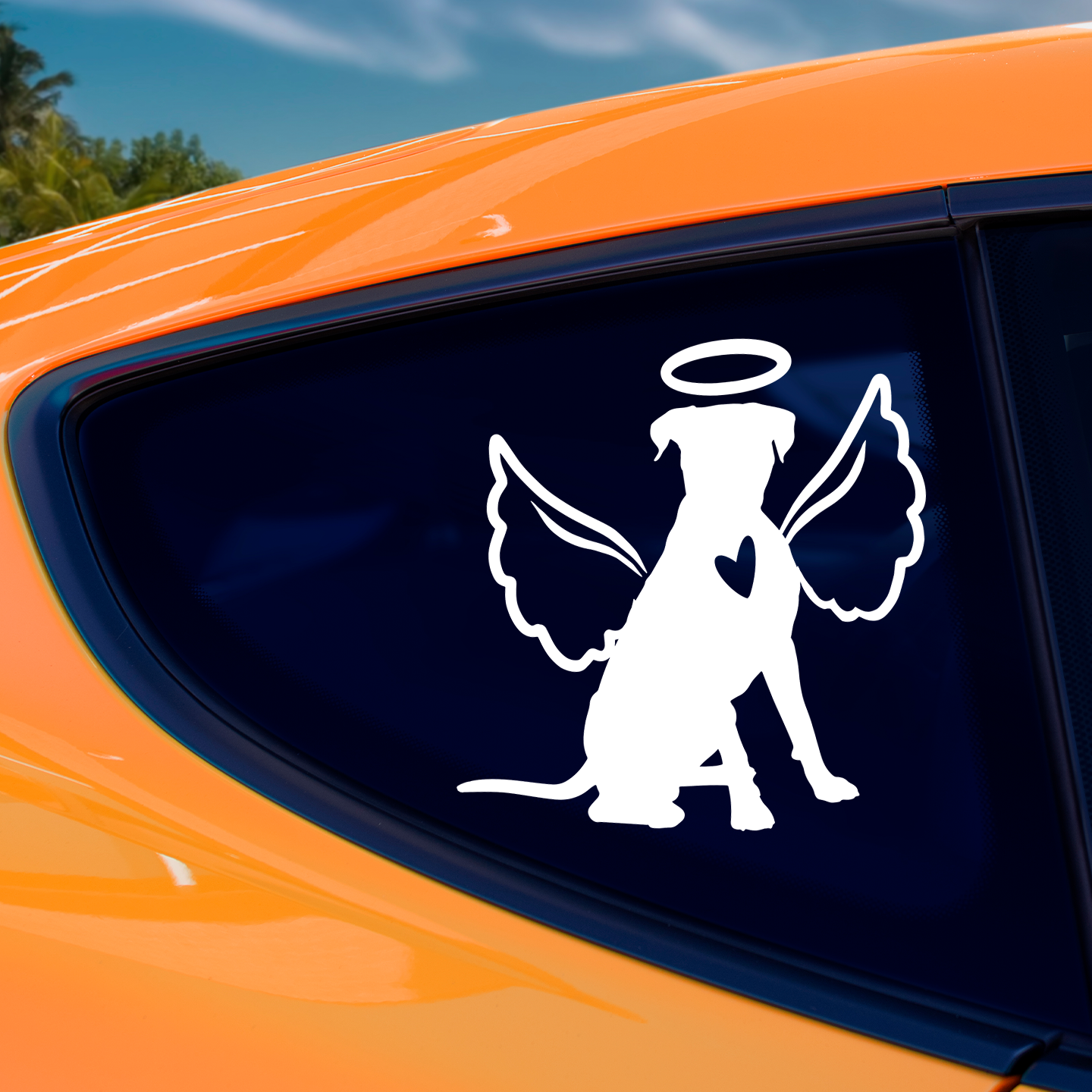 Boxer With Angel Wings Memorial Sticker