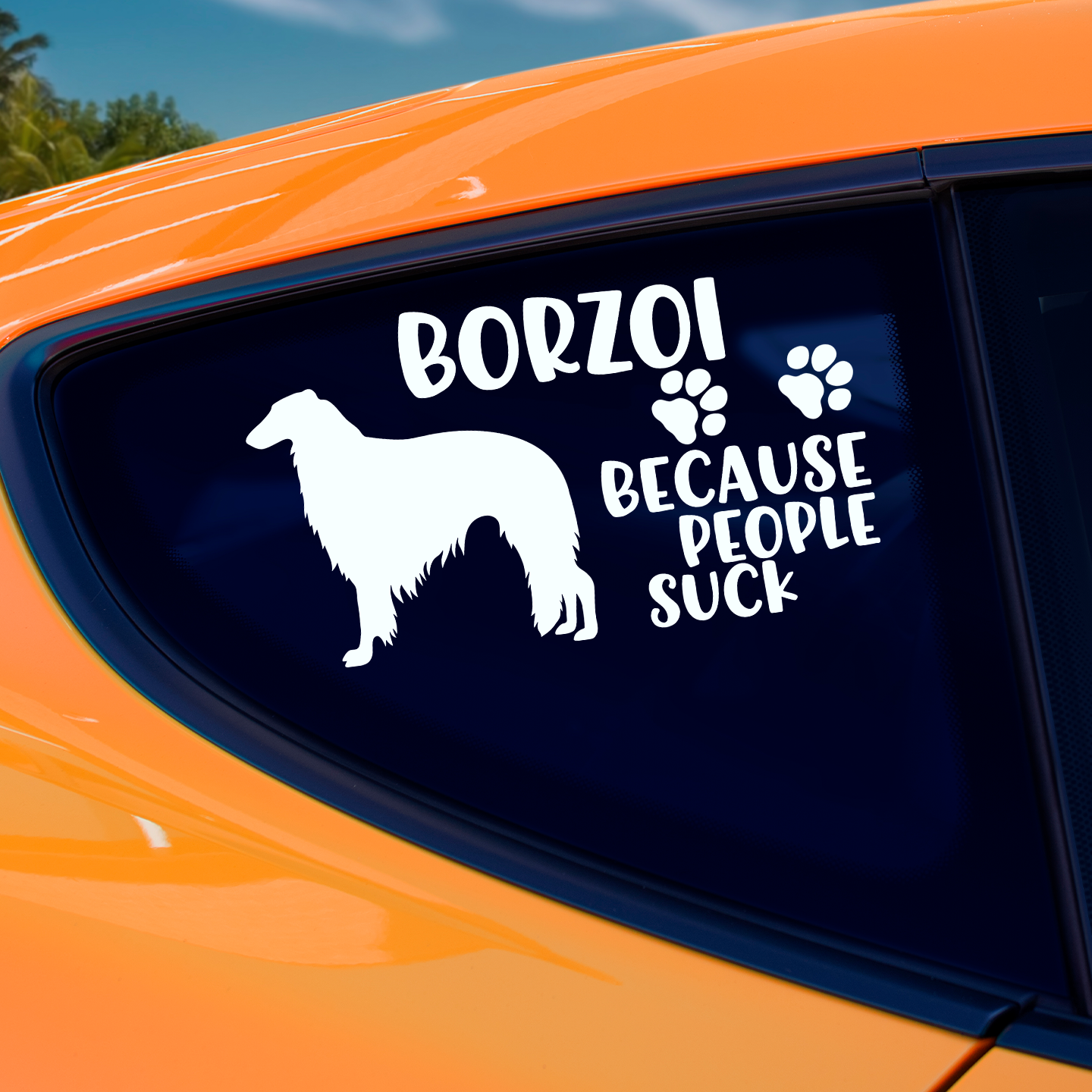 Borzoi Because People Suck Sticker