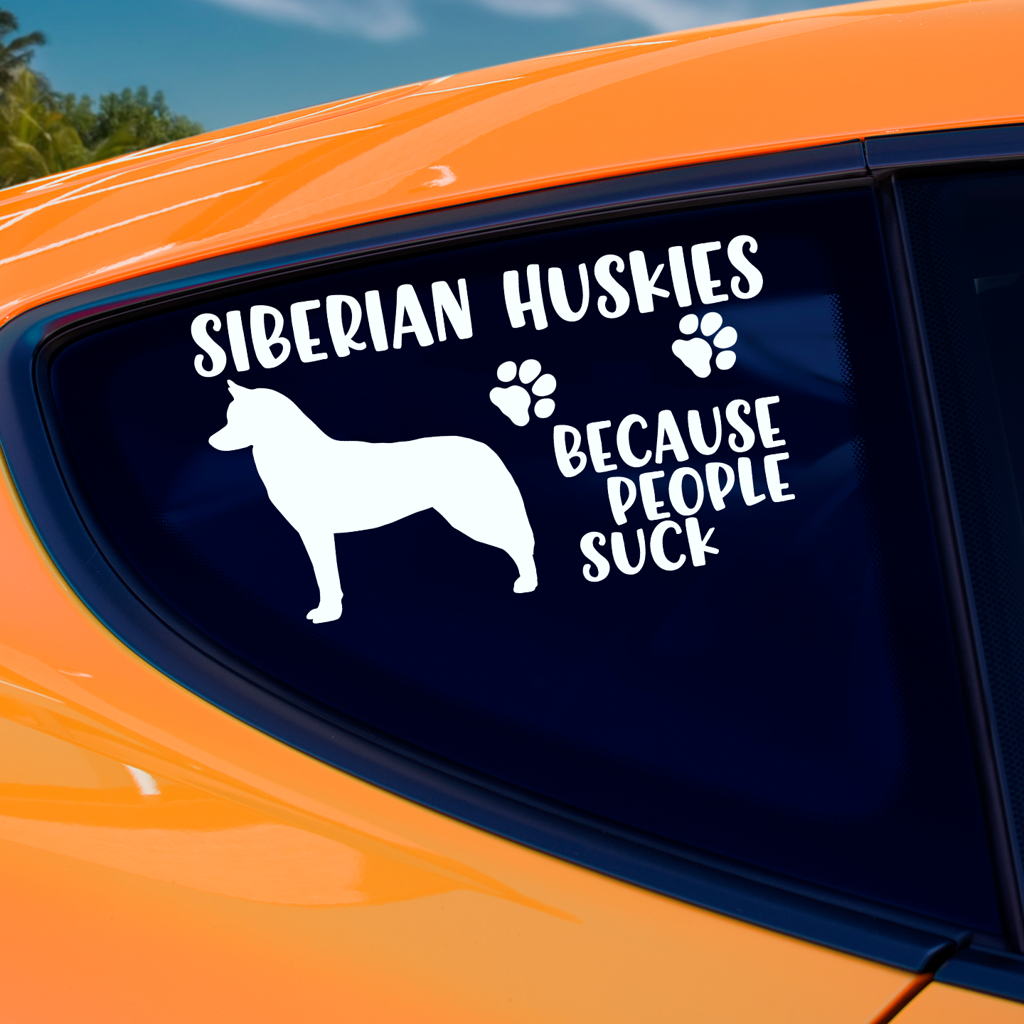 Siberian Huskies Because People Suck Sticker