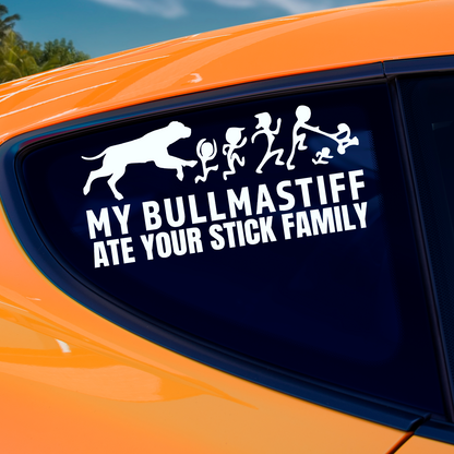 My Bullmastiff Ate Your Stick Family Sticker