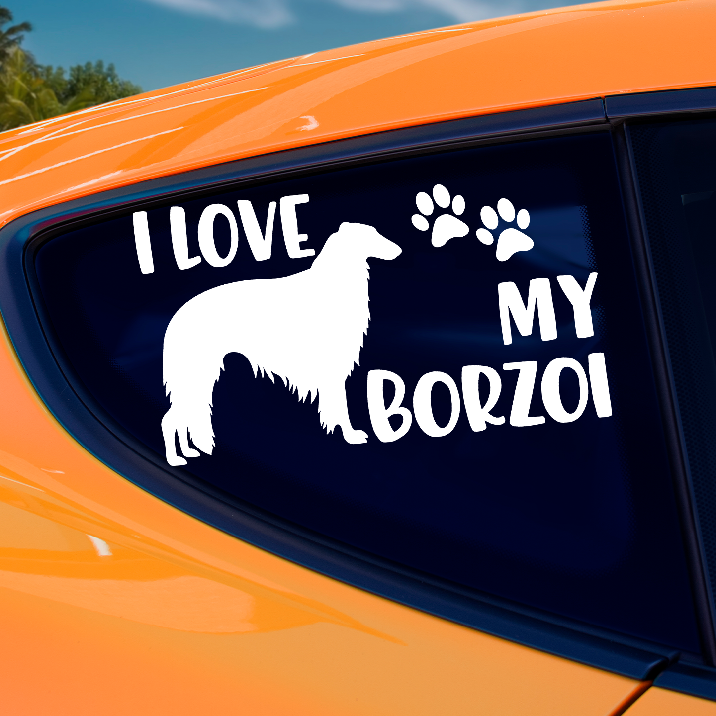 I Love My Borzoi Sticker