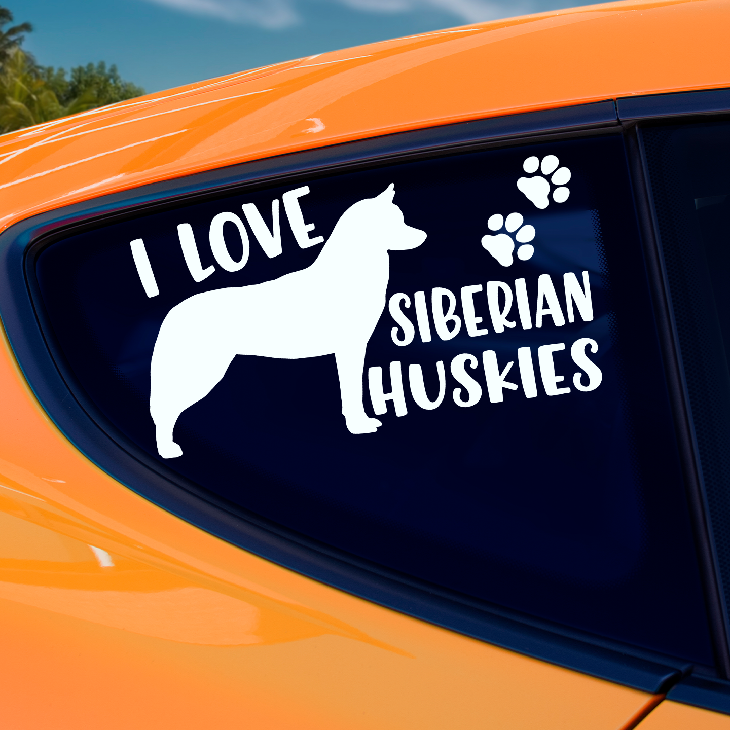 I Love Siberian Huskies Sticker