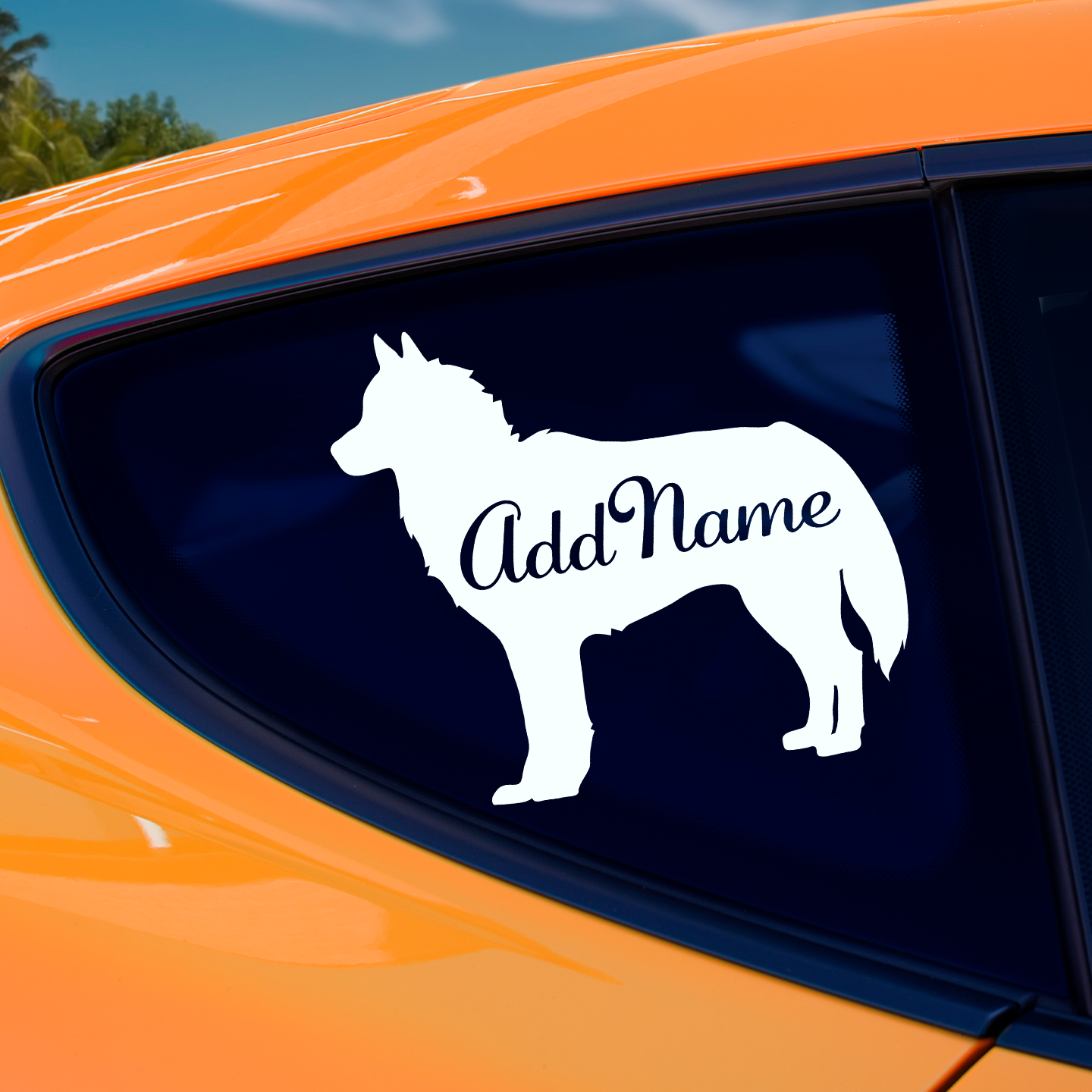 Siberian Husky Silhouette With Name Sticker