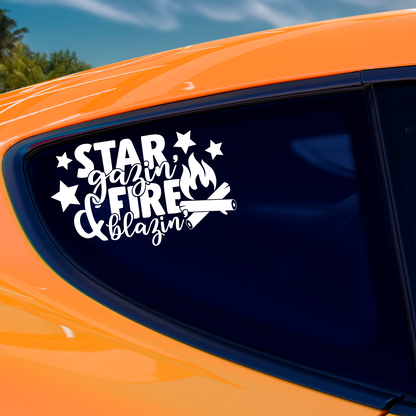 Star Gazing Fire Blazing Campfire Sticker