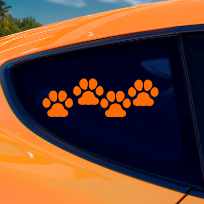 Orange Paw Print Stickers