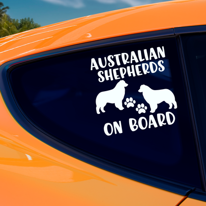 Australian Shepherds On Board Sticker