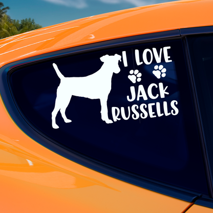 I Love Jack Russells Sticker