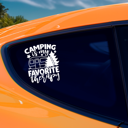 Camping Is My Favorite Therapy Sticker