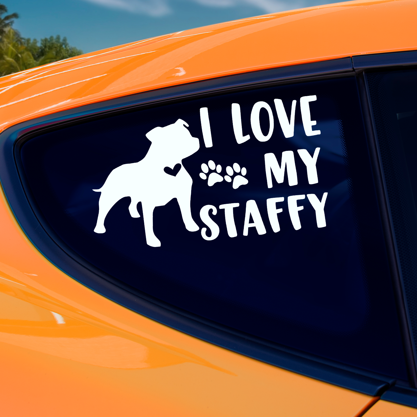 I Love My Staffy Sticker