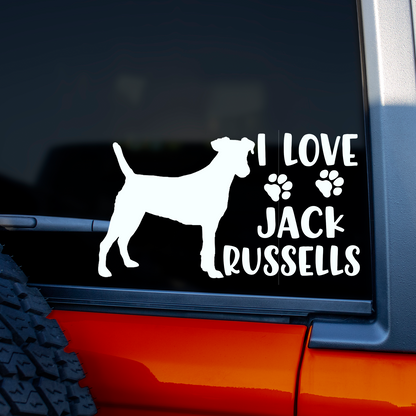 I Love Jack Russells Sticker