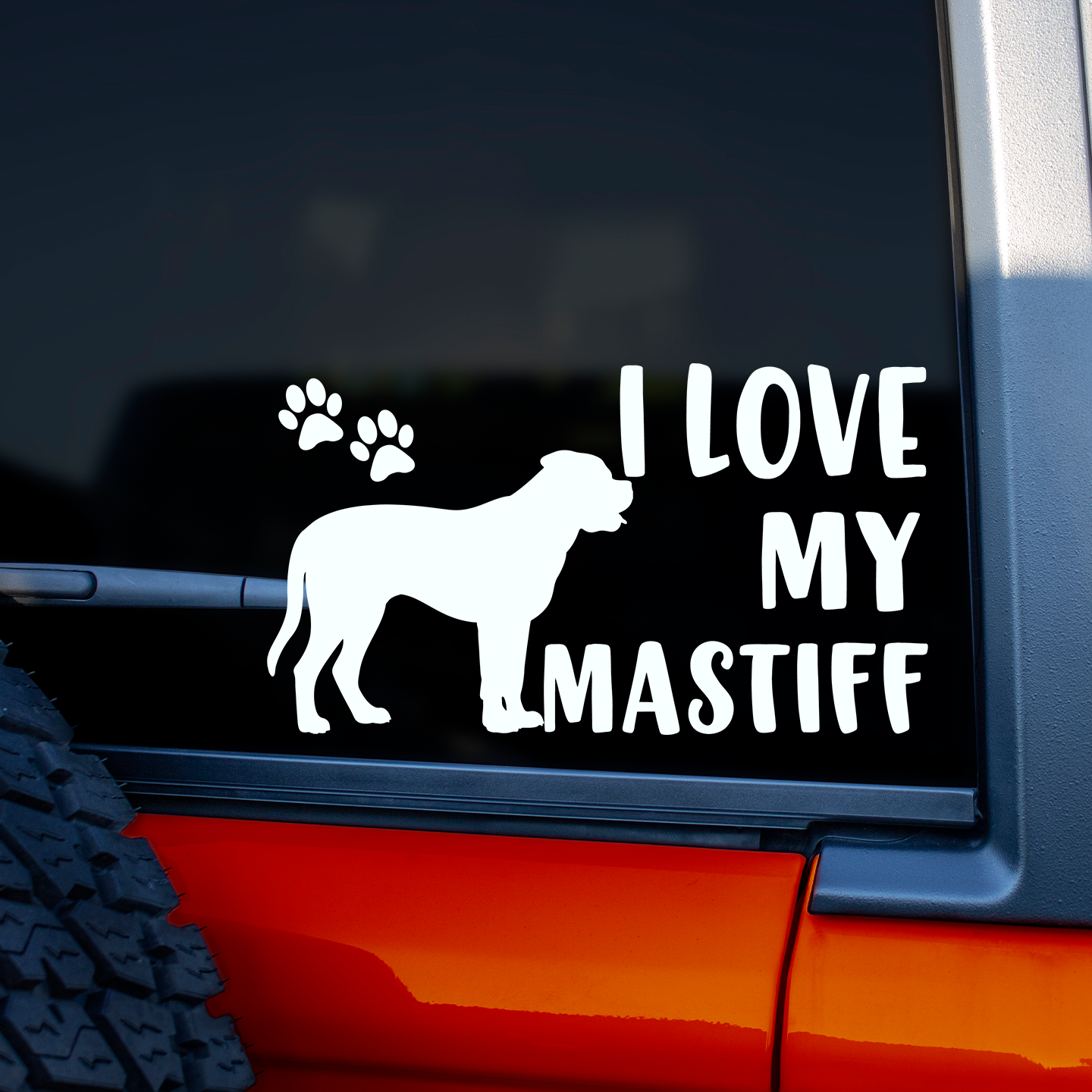 I Love My Mastiff Sticker