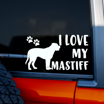 I Love My Mastiff Sticker