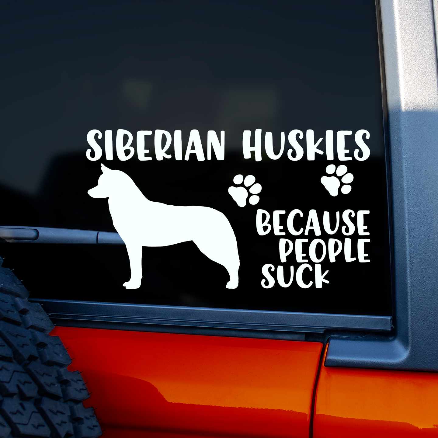 Siberian Huskies Because People Suck Sticker