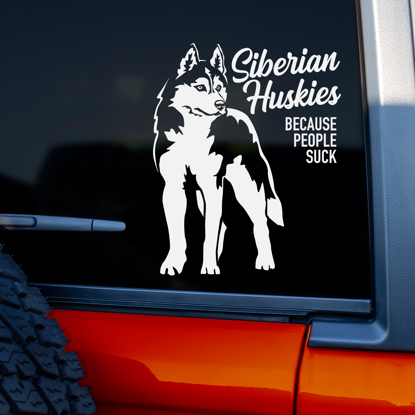 Siberian Huskies Because People Suck Sticker