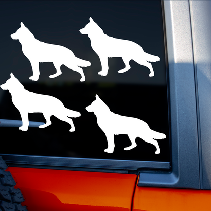 White Swiss Shepherd Silhouette Stickers