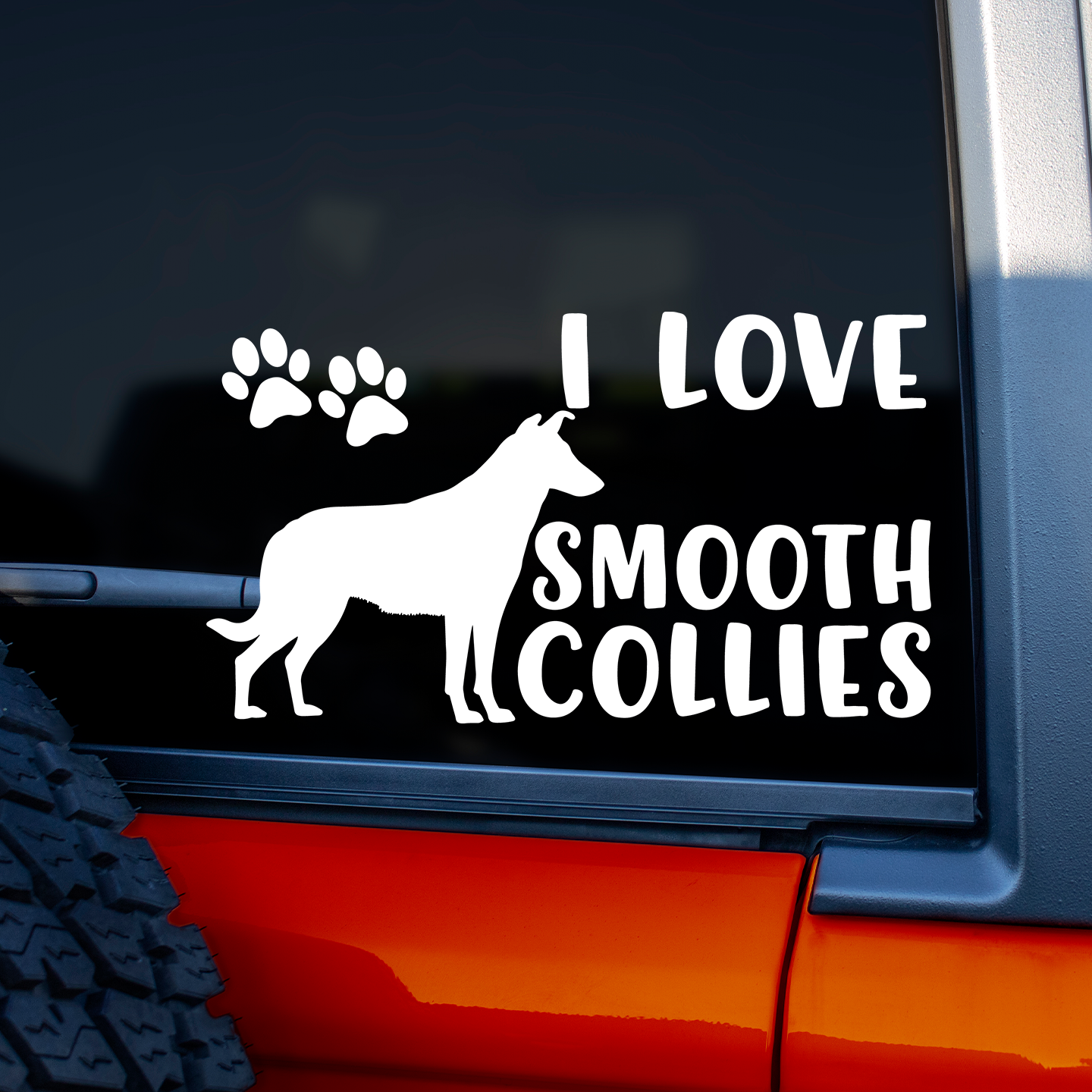 I Love Smooth Collies Sticker