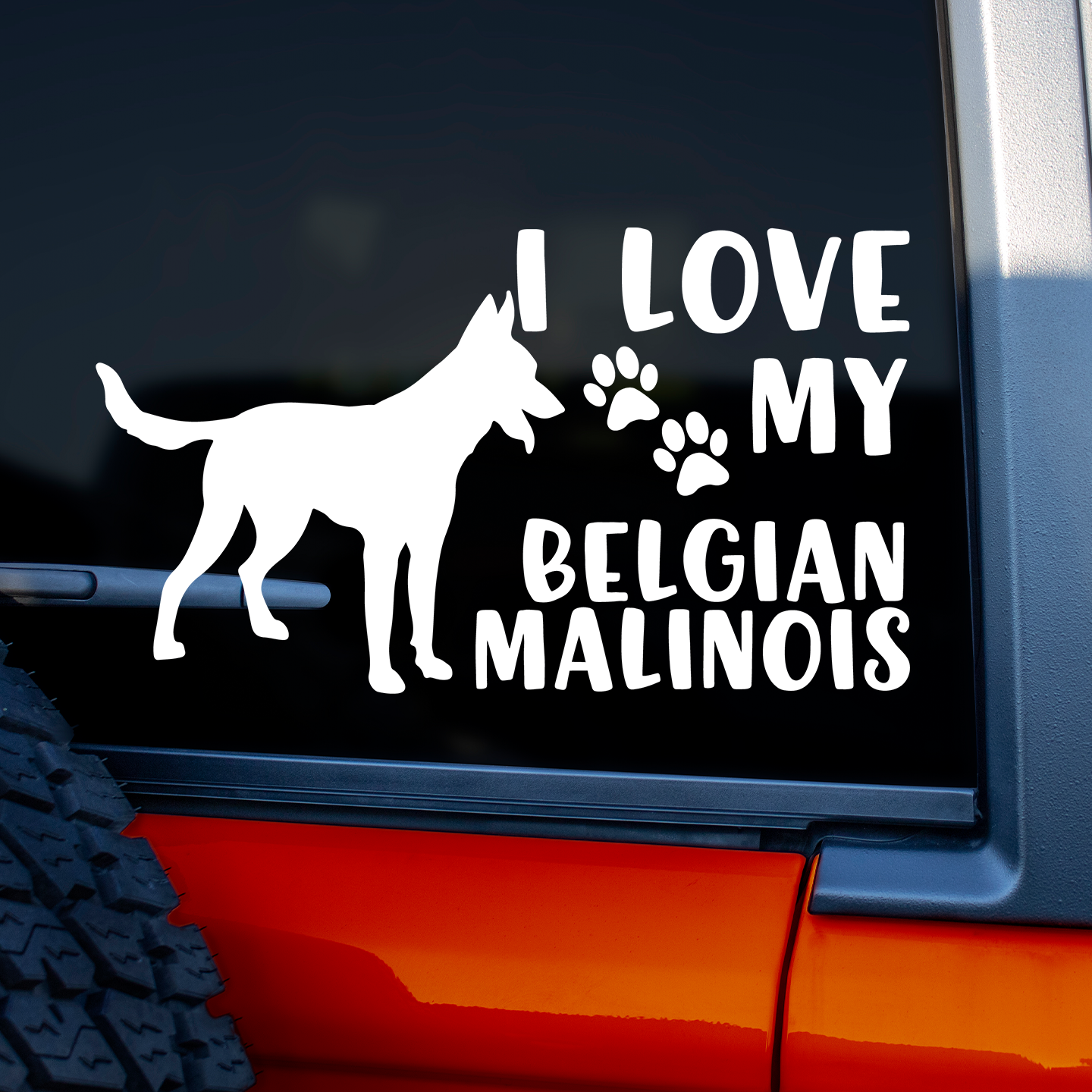 I Love My Belgian Malinois Sticker