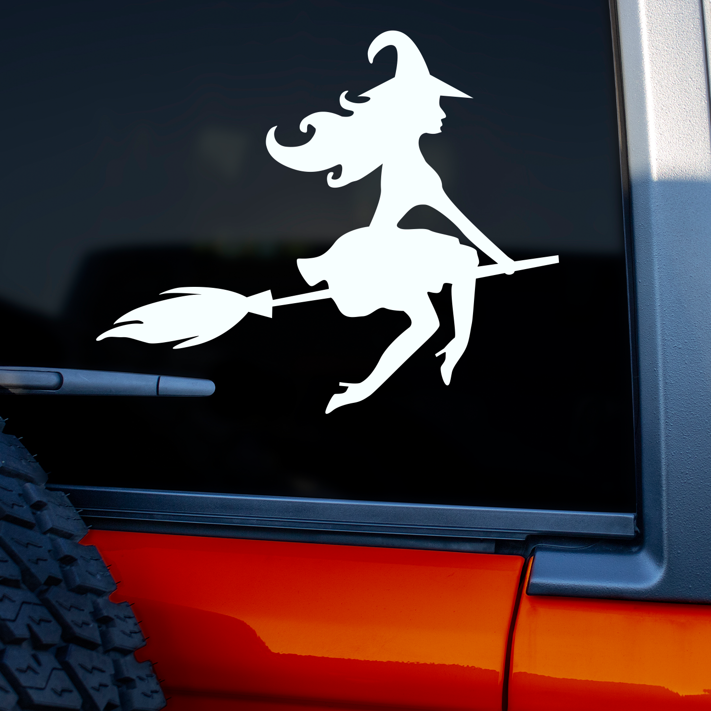 Witch On Broomstick Sticker