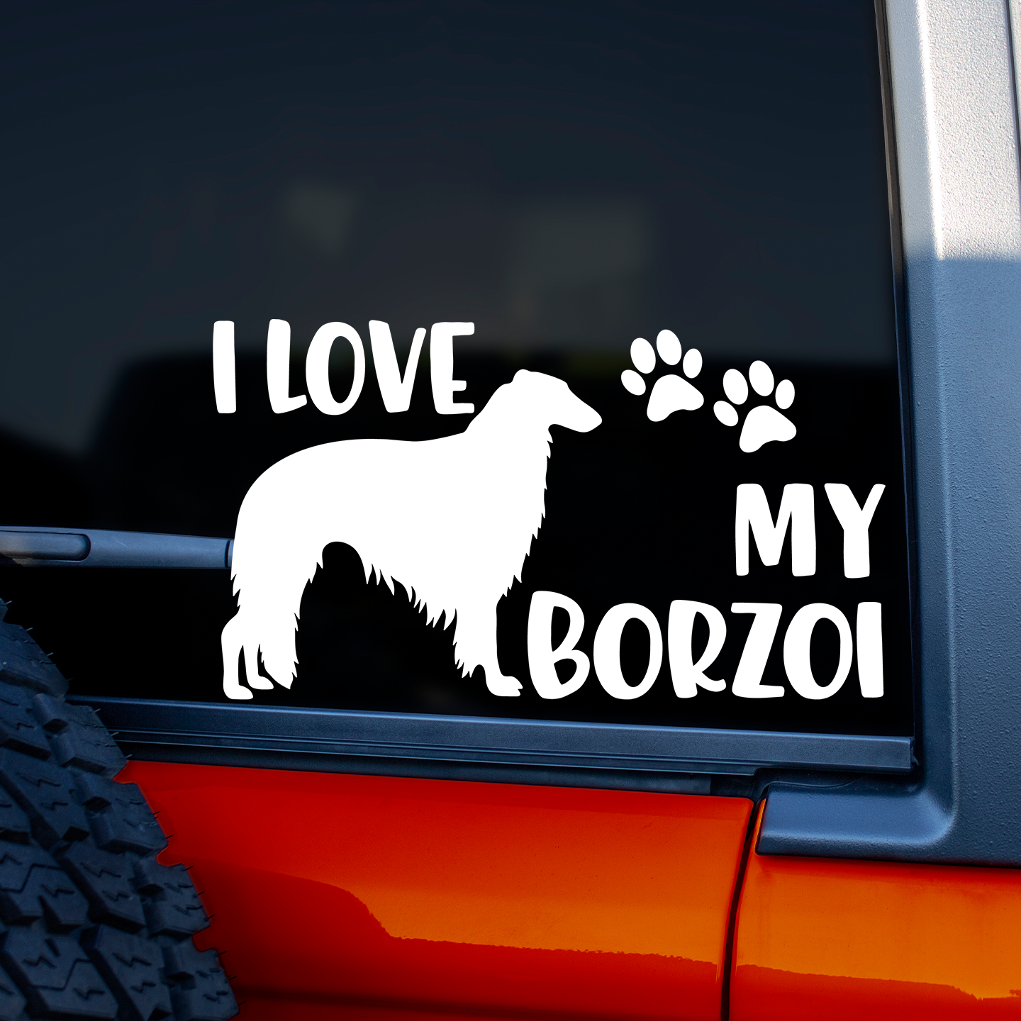 I Love My Borzoi Sticker