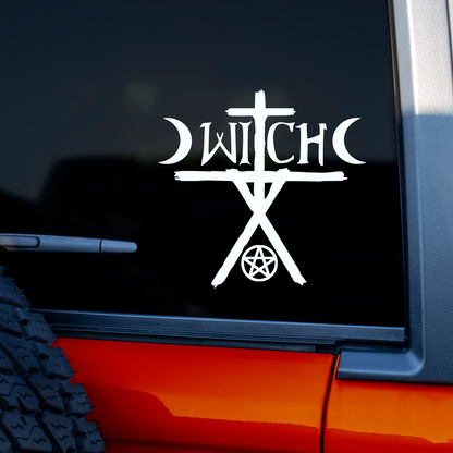 Witch Cross Pentagram Sticker