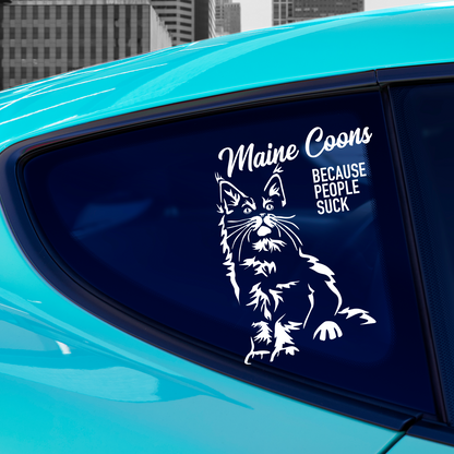 Maine Coons Because People Suck Sticker