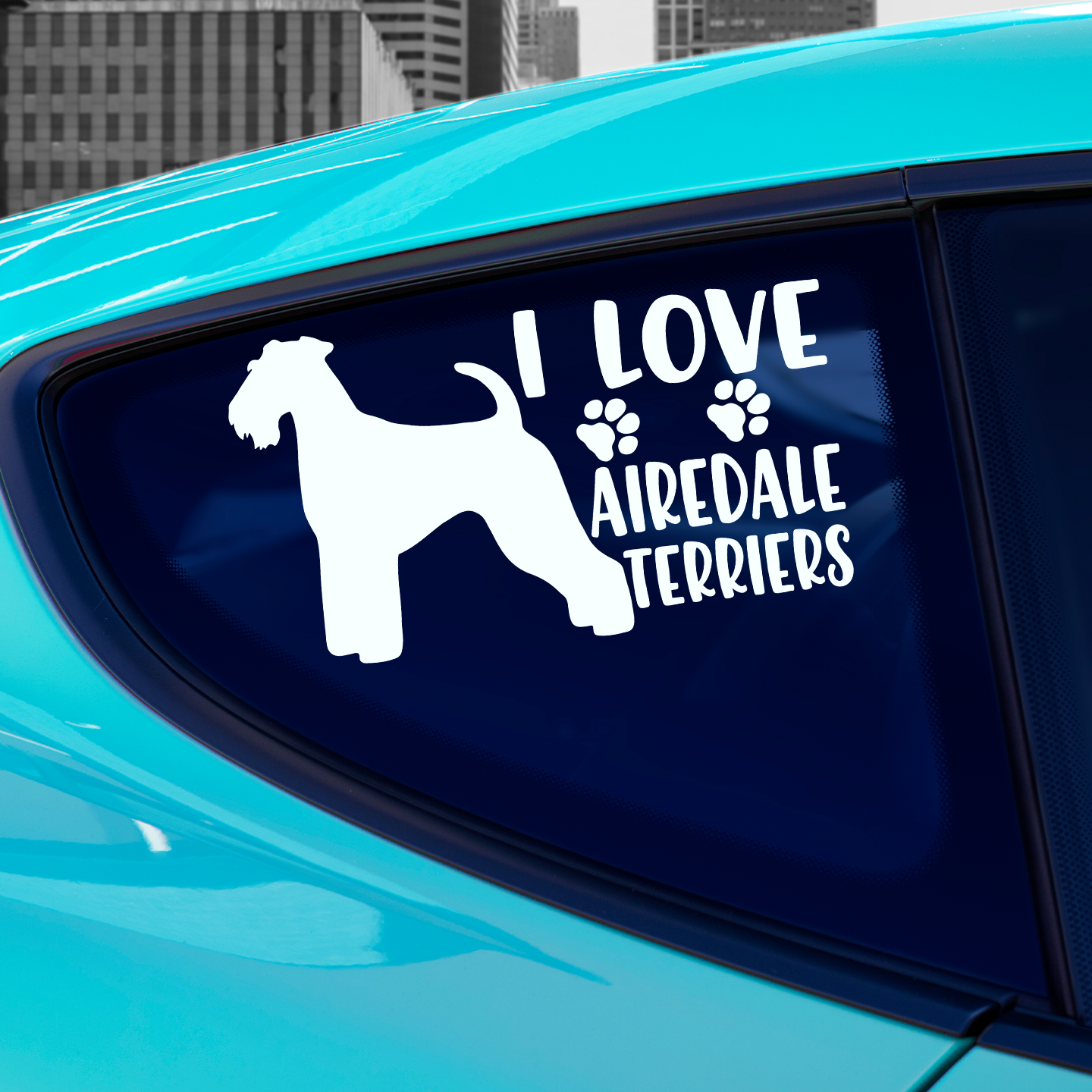 I Love Airedale Terriers Sticker