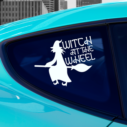 Witch At The Wheel Sticker