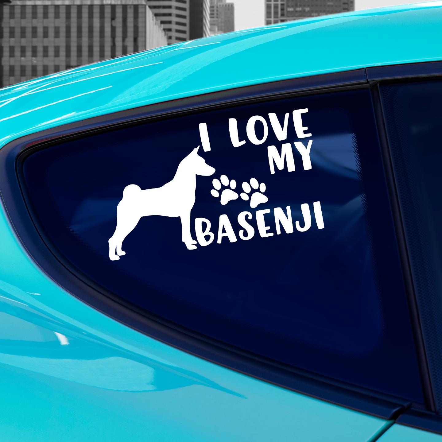 I Love My Basenji Sticker