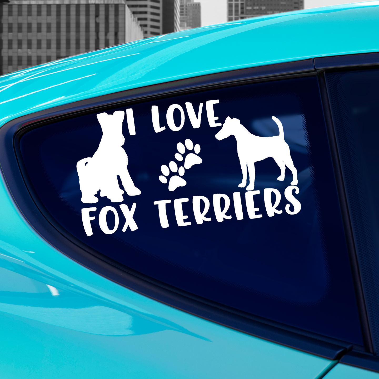 I Love Fox Terriers Sticker