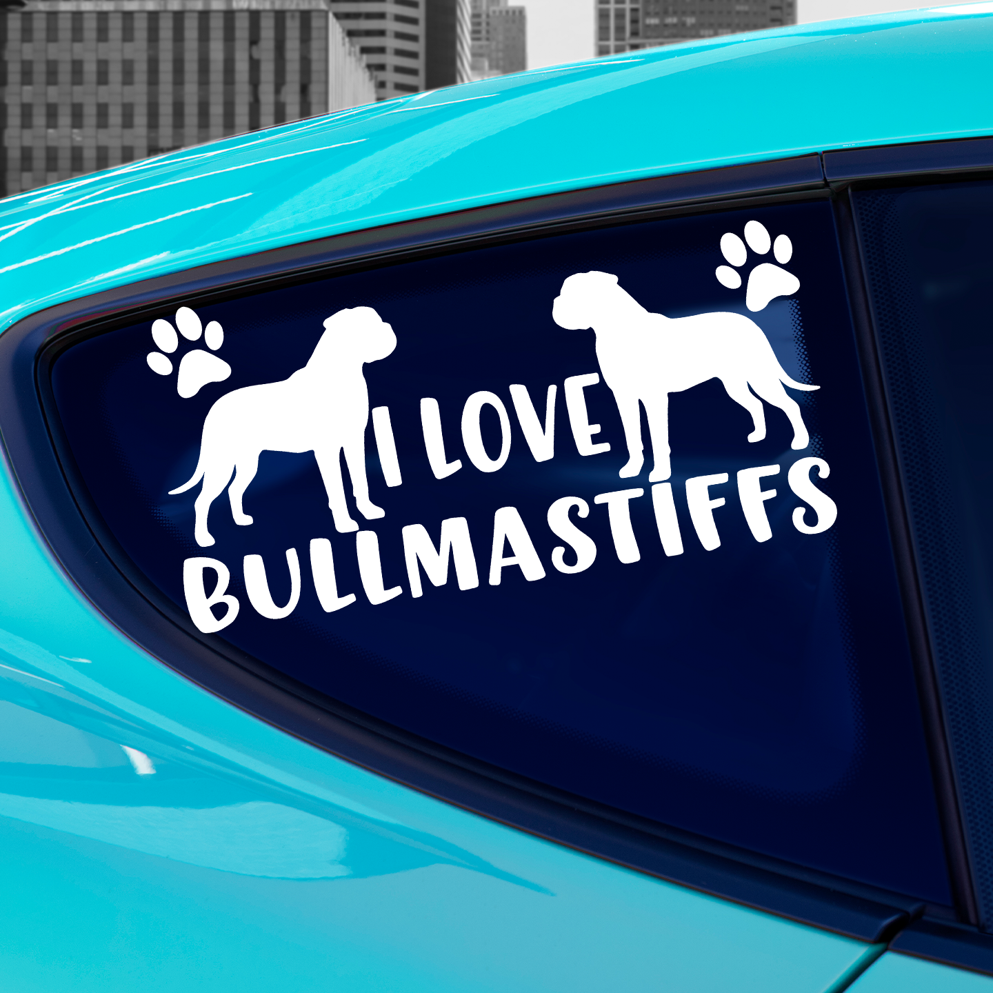 I Love Bullmastiffs Sticker