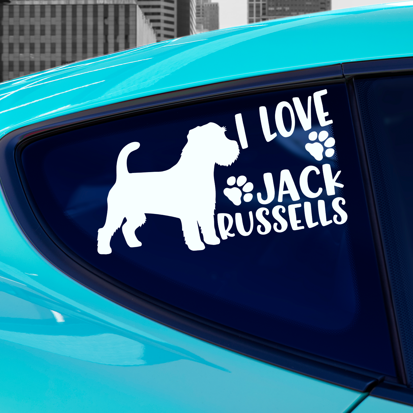 I Love Jack Russells Sticker