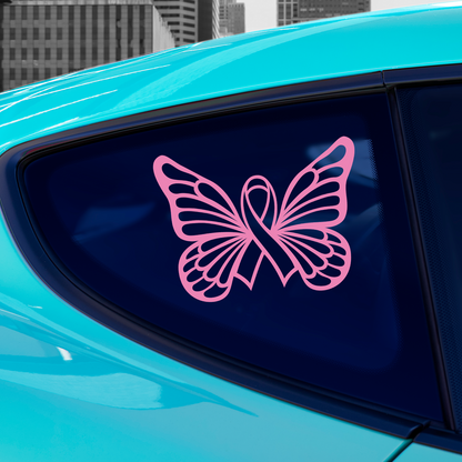 Cancer Ribbon Butterfly Sticker